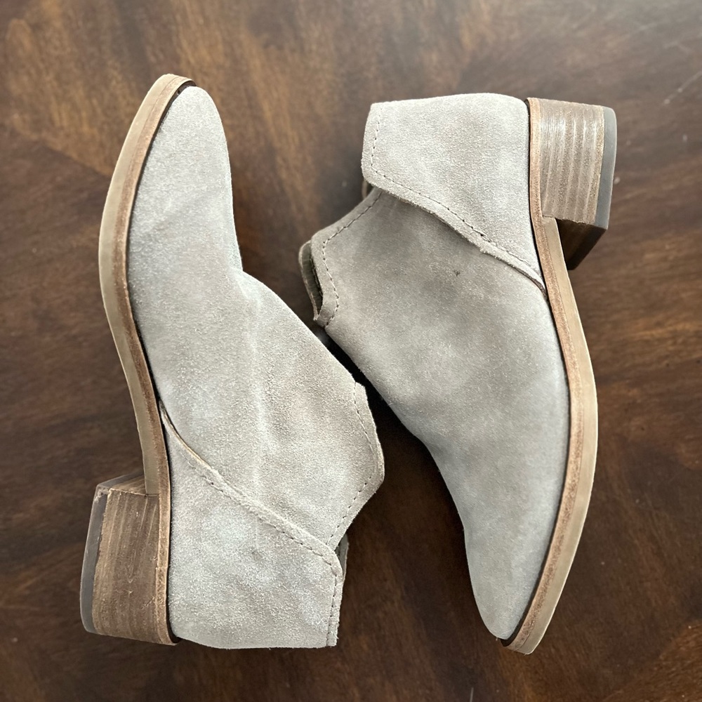 Flat Taupe Suede Booties